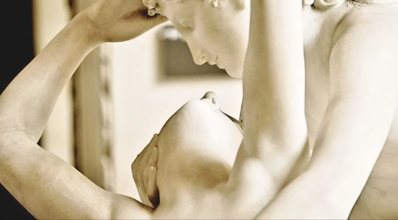 Detail of two sculptures in a gentle touch